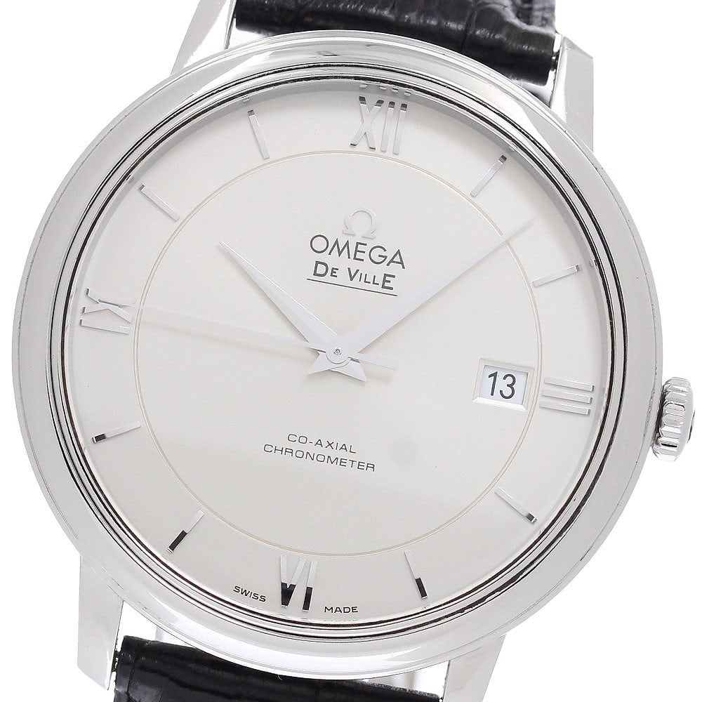 OMEGA De Ville Prestige Co-Axial Automatic Date Watch Ref 424.13.40.20.02.001: OMEGA De Ville Prestige Co-Axial Automatic Date Watch Ref 424.13.40.20.02.001 Omega De Ville Prestige Co-Axial wristwatch with automatic movement and date display. This men's watch features a silver d