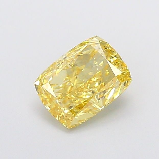 Loose Diamond - CUSHION MODIFIED 1.54ct Fancy Intense Yellow VVS2: Loose Diamond - CUSHION MODIFIED 1.54ct Fancy Intense Yellow VVS2 Source: This is a real non-mined Diamond that has been grown in a lab Shape: CUSHION MODIFIED Carats: 1.54 Color: Fancy Intense Yellow