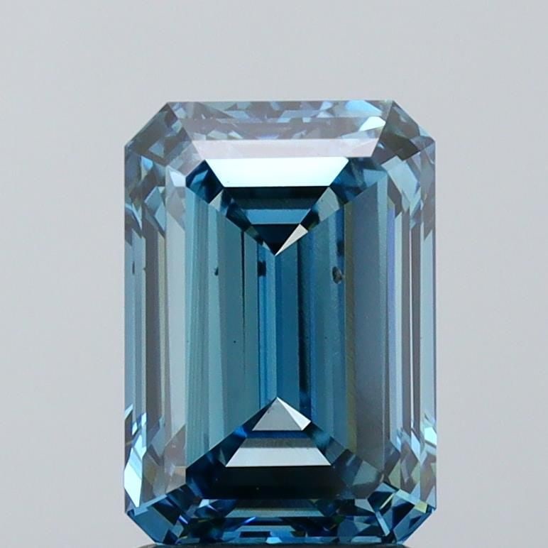 Loose Diamond - EMERALD 2.18ct Fancy Vivid Blue VS2: Loose Diamond - EMERALD 2.18ct Fancy Vivid Blue VS2 Source: This is a real non-mined Diamond that has been grown in a lab Shape: EMERALD Carats: 2.18 Color: Fancy Vivid Blue Certification: IGI Video: