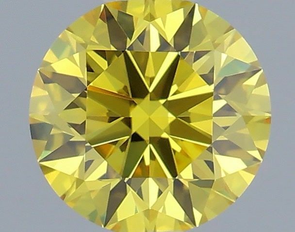 Ideal Loose Diamond - ROUND 0.53ct Fancy Vivid Yellow VVS2: Ideal Loose Diamond - ROUND 0.53ct Fancy Vivid Yellow VVS2 Source: This is a real non-mined Diamond that has been grown in a lab Shape: ROUND Carats: 0.53 Color: Fancy Vivid Yellow Certification: IGI