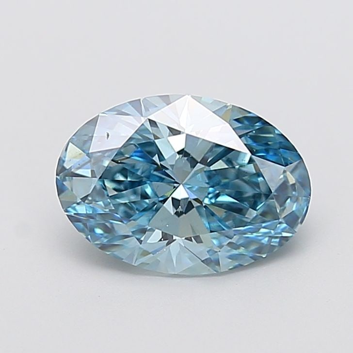Loose Diamond - OVAL 2.56ct Fancy Vivid Greenish Blue VS1: Loose Diamond - OVAL 2.56ct Fancy Vivid Greenish Blue VS1 Source: This is a real non-mined Diamond that has been grown in a lab Shape: OVAL Carats: 2.56 Color: Fancy Vivid Greenish Blue Certification: