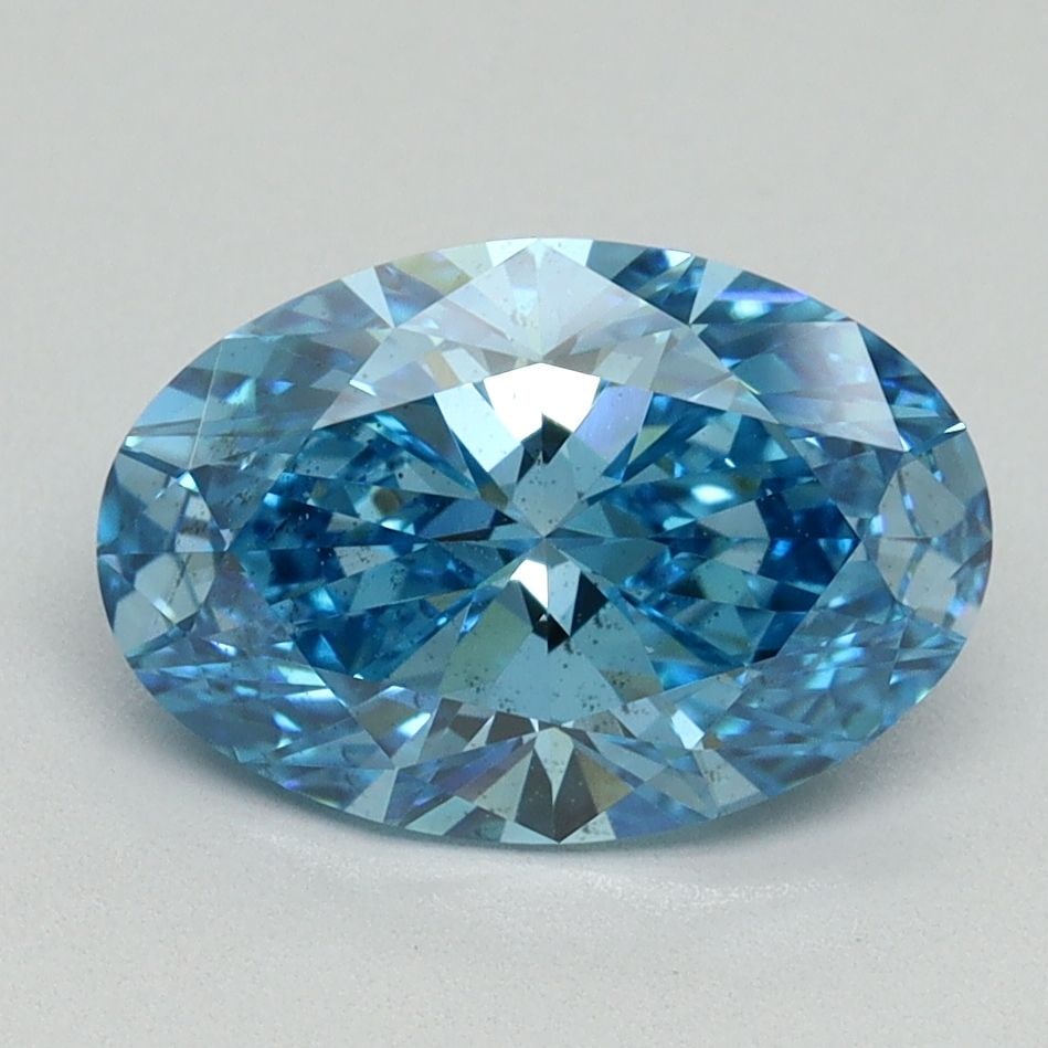 Loose Diamond - OVAL 2.17ct Fancy Vivid Blue SI1: Loose Diamond - OVAL 2.17ct Fancy Vivid Blue SI1 Source: This is a real non-mined Diamond that has been grown in a lab Shape: OVAL Carats: 2.17 Color: Fancy Vivid Blue Certification: IGI Video: