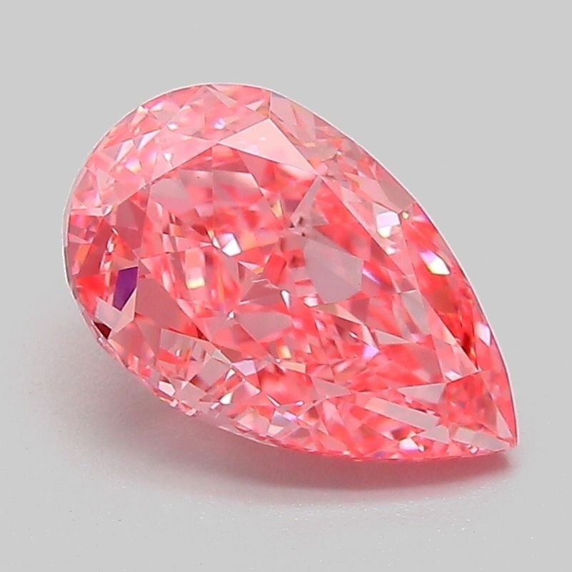 Loose Diamond - PEAR 2.09ct Fancy Vivid Pink VS1: Loose Diamond - PEAR 2.09ct Fancy Vivid Pink VS1 Source: This is a real non-mined Diamond that has been grown in a lab Shape: PEAR Carats: 2.09 Color: Fancy Vivid Pink Certification: IGI Video: Video