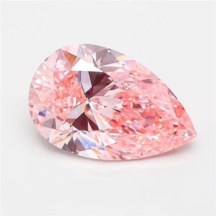 Loose Diamond - PEAR 4.06ct Fancy Vivid Pink VS1: Loose Diamond - PEAR 4.06ct Fancy Vivid Pink VS1 Source: This is a real non-mined Diamond that has been grown in a lab Shape: PEAR Carats: 4.06 Color: Fancy Vivid Pink Certification: IGI Video: