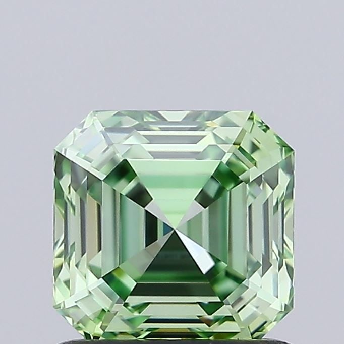 Loose Diamond - ASSCHER 1.05ct Fancy Vivid Green VVS2: Loose Diamond - ASSCHER 1.05ct Fancy Vivid Green VVS2 Source: This is a real non-mined Diamond that has been grown in a lab Shape: ASSCHER Carats: 1.05 Color: Fancy Vivid Green Certification: IGI Vide