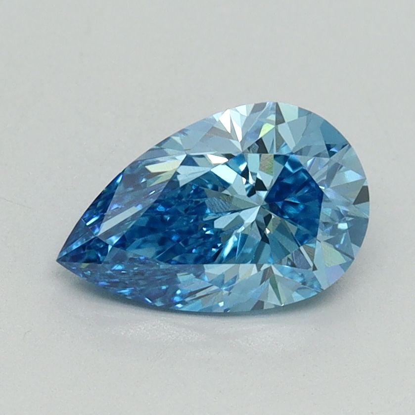 Loose Diamond - PEAR 1.08ct Fancy Vivid Blue VS1: Loose Diamond - PEAR 1.08ct Fancy Vivid Blue VS1 Source: This is a real non-mined Diamond that has been grown in a lab Shape: PEAR Carats: 1.08 Color: Fancy Vivid Blue Certification: IGI Video: