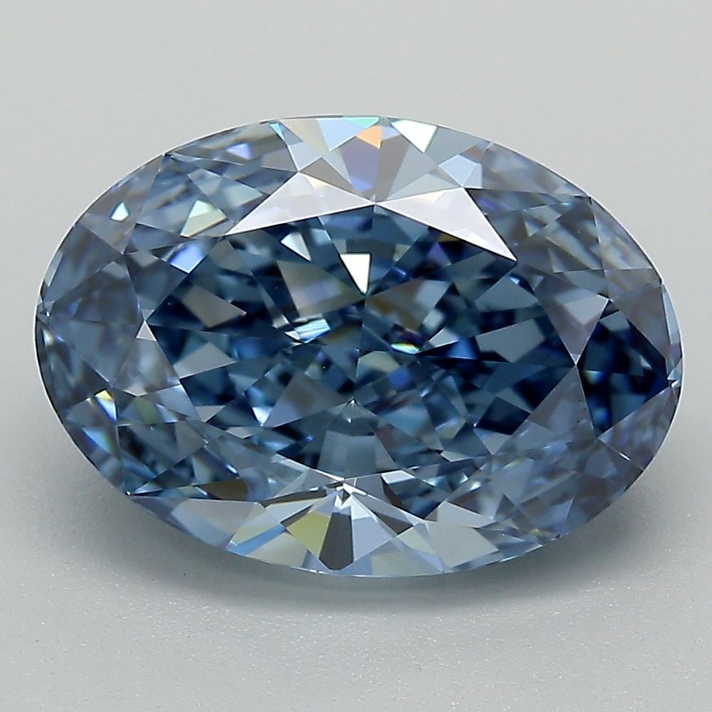 Loose Diamond - OVAL 4.38ct Fancy Deep Blue VS1: Loose Diamond - OVAL 4.38ct Fancy Deep Blue VS1 Source: This is a real non-mined Diamond that has been grown in a lab Shape: OVAL Carats: 4.38 Color: Fancy Deep Blue Certification: IGI Video:
