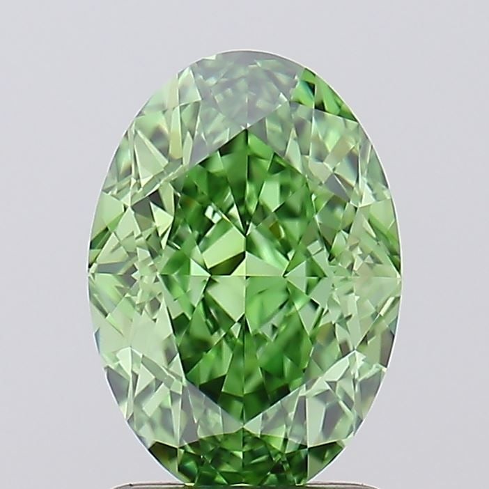 Loose Diamond - OVAL 1.89ct Fancy Vivid Green FL: Loose Diamond - OVAL 1.89ct Fancy Vivid Green FL Source: This is a real non-mined Diamond that has been grown in a lab Shape: OVAL Carats: 1.89 Color: Fancy Vivid Green Certification: IGI Video: