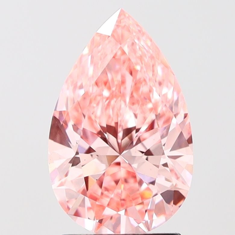 Loose Diamond - PEAR 2.04ct Fancy Vivid Pink VS1: Loose Diamond - PEAR 2.04ct Fancy Vivid Pink VS1 Source: This is a real non-mined Diamond that has been grown in a lab Shape: PEAR Carats: 2.04 Color: Fancy Vivid Pink Certification: IGI Video: