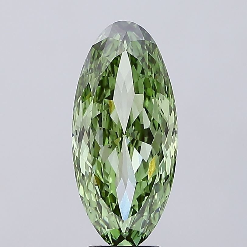Loose Diamond - OVAL 5.08ct Fancy Vivid Green VVS2: Loose Diamond - OVAL 5.08ct Fancy Vivid Green VVS2 Source: This is a real non-mined Diamond that has been grown in a lab Shape: OVAL Carats: 5.08 Color: Fancy Vivid Green Certification: IGI Video: