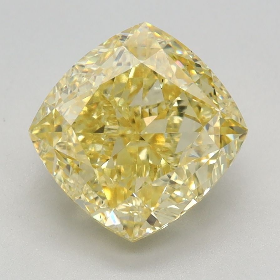 Loose Diamond - CUSHION MODIFIED 2.88ct Fancy Vivid Yellow VS1: Loose Diamond - CUSHION MODIFIED 2.88ct Fancy Vivid Yellow VS1 Source: This is a real non-mined Diamond that has been grown in a lab Shape: CUSHION MODIFIED Carats: 2.88 Color: Fancy Vivid Yellow Cert
