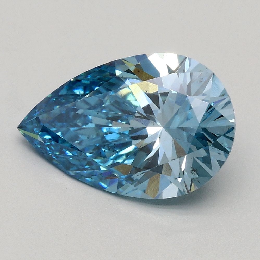 Loose Diamond - PEAR 1.72ct Fancy Vivid Blue SI1: Loose Diamond - PEAR 1.72ct Fancy Vivid Blue SI1 Source: This is a real non-mined Diamond that has been grown in a lab Shape: PEAR Carats: 1.72 Color: Fancy Vivid Blue Certification: IGI Video: