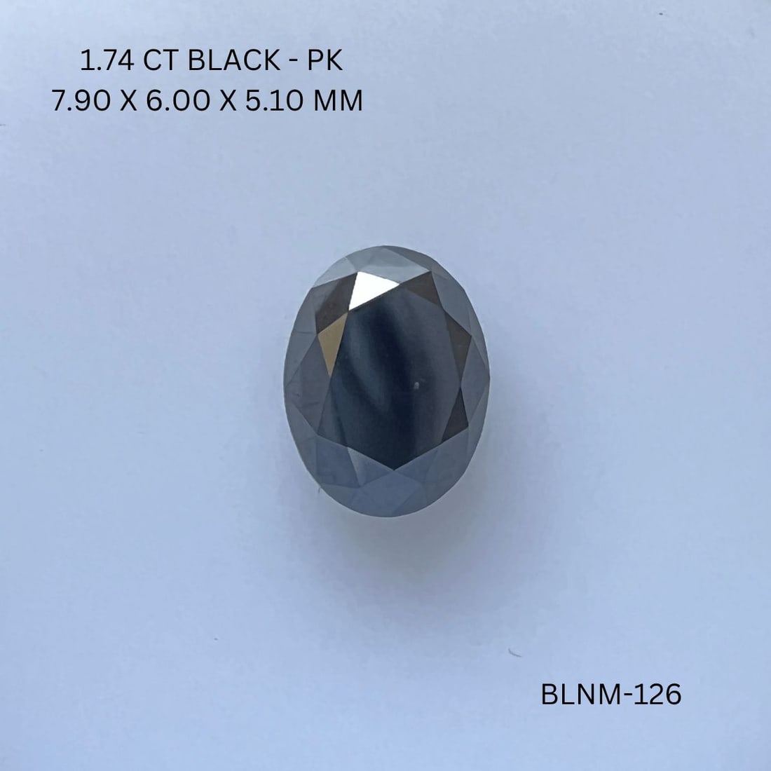 Loose Diamond - OVAL 1.74ct Black I1: Loose Diamond - OVAL 1.74ct Black I1 Source: Natural Shape: OVAL Carats: 1.74 Color: Black Certification: NONE The Diamond Depot Guarantee: All items in this auction are guaranteed to be 100% authenti