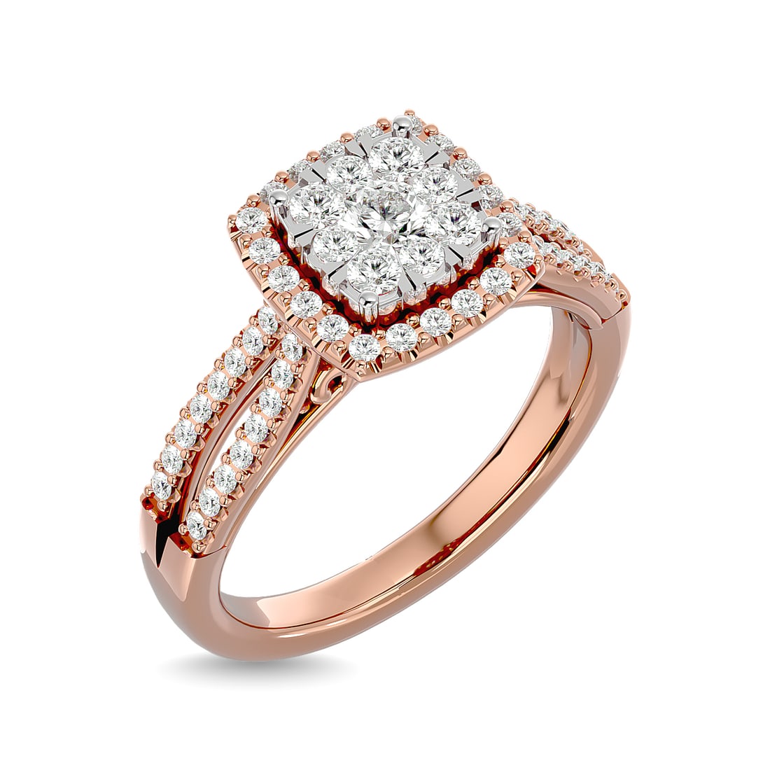 Diamond 3/4 Ct.tw Halo Engagement Ring in 14K Rose Gold (1 of 3)