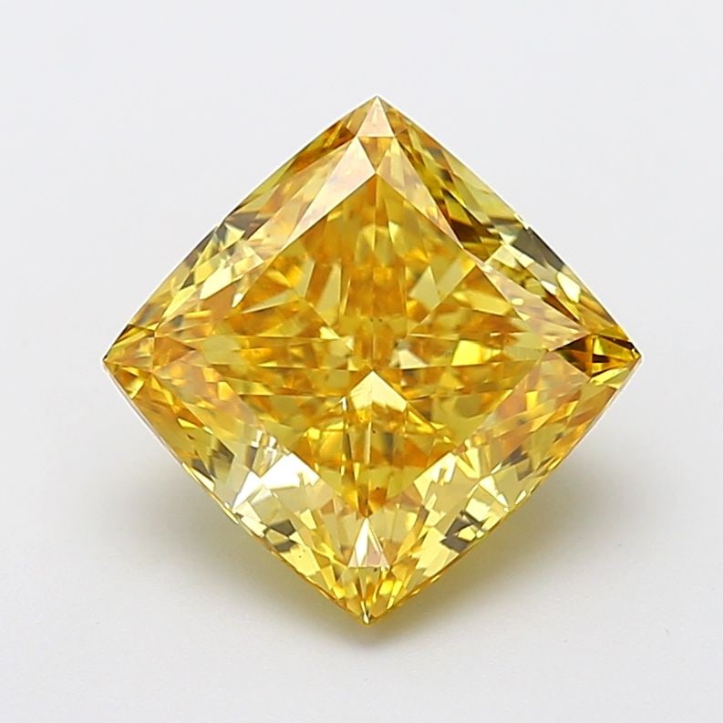 Loose Diamond - CUSHION BRILLIANT 0.95ct Fancy Vivid Yellow VS1: Loose Diamond - CUSHION BRILLIANT 0.95ct Fancy Vivid Yellow VS1 Source: This is a real non-mined Diamond that has been grown in a lab Shape: CUSHION BRILLIANT Carats: 0.95 Color: Fancy Vivid Yellow Ce