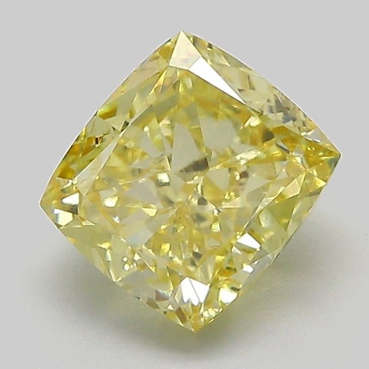 Loose Diamond - CUSHION MODIFIED 2.07ct Fancy Intense Yellow VS1: Loose Diamond - CUSHION MODIFIED 2.07ct Fancy Intense Yellow VS1 Source: This is a real non-mined Diamond that has been grown in a lab Shape: CUSHION MODIFIED Carats: 2.07 Color: Fancy Intense Yellow 