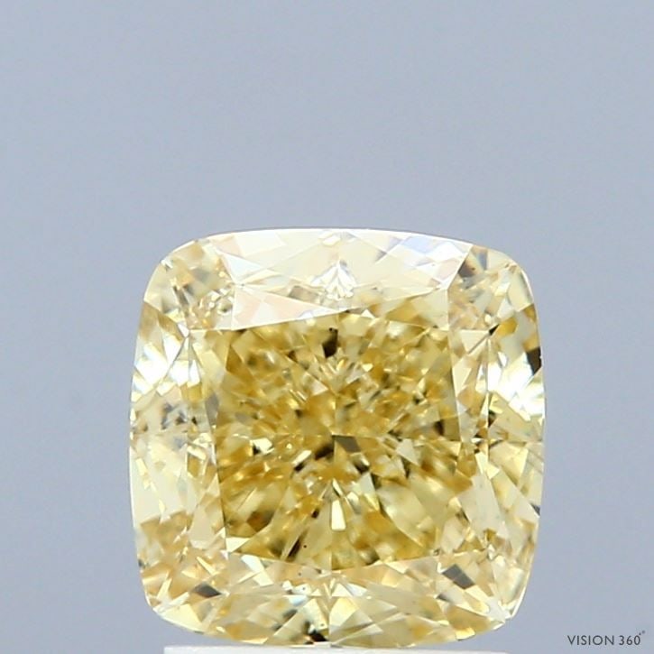 Loose Diamond - CUSHION MODIFIED 2.22ct Fancy Intense Yellow VS1: Loose Diamond - CUSHION MODIFIED 2.22ct Fancy Intense Yellow VS1 Source: This is a real non-mined Diamond that has been grown in a lab Shape: CUSHION MODIFIED Carats: 2.22 Color: Fancy Intense Yellow 