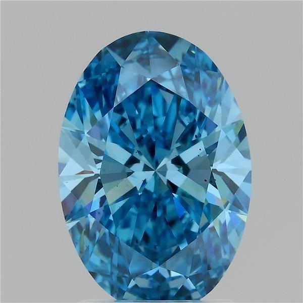 Loose Diamond - OVAL 2.06ct Fancy Vivid Blue VS2: Loose Diamond - OVAL 2.06ct Fancy Vivid Blue VS2 Source: This is a real non-mined Diamond that has been grown in a lab Shape: OVAL Carats: 2.06 Color: Fancy Vivid Blue Certification: IGI Video:
