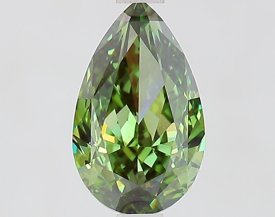 Loose Diamond - PEAR 1.53ct Fancy Vivid Green VVS2: Loose Diamond - PEAR 1.53ct Fancy Vivid Green VVS2 Source: This is a real non-mined Diamond that has been grown in a lab Shape: PEAR Carats: 1.53 Color: Fancy Vivid Green Certification: IGI Video: