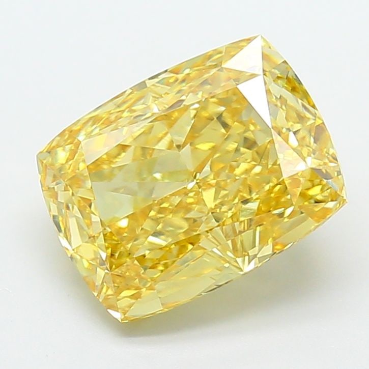 Loose Diamond - CUSHION MODIFIED 4.06ct Fancy Vivid Yellow VVS2: Loose Diamond - CUSHION MODIFIED 4.06ct Fancy Vivid Yellow VVS2 Source: This is a real non-mined Diamond that has been grown in a lab Shape: CUSHION MODIFIED Carats: 4.06 Color: Fancy Vivid Yellow Cer