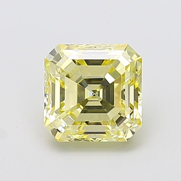 Loose Diamond - ASSCHER 2.02ct Fancy Yellow VS2: Loose Diamond - ASSCHER 2.02ct Fancy Yellow VS2 Source: This is a real non-mined Diamond that has been grown in a lab Shape: ASSCHER Carats: 2.02 Color: Fancy Yellow Certification: IGI Video: