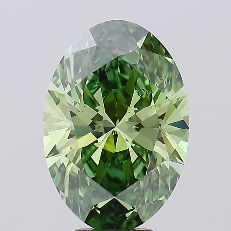 Loose Diamond - OVAL 6.3ct Fancy Vivid Green VS2: Loose Diamond - OVAL 6.3ct Fancy Vivid Green VS2 Source: This is a real non-mined Diamond that has been grown in a lab Shape: OVAL Carats: 6.3 Color: Fancy Vivid Green Certification: IGI Video: