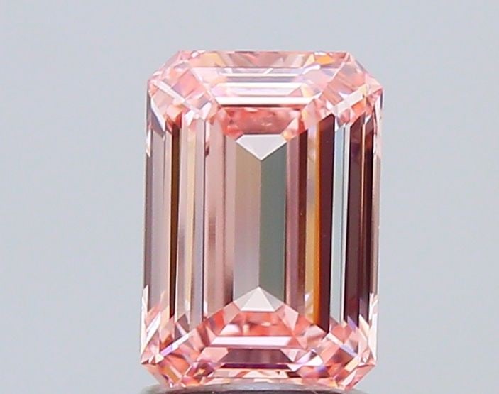 Loose Diamond - EMERALD 2.53ct Fancy Vivid Pink VVS2: Loose Diamond - EMERALD 2.53ct Fancy Vivid Pink VVS2 Source: This is a real non-mined Diamond that has been grown in a lab Shape: EMERALD Carats: 2.53 Color: Fancy Vivid Pink Certification: IGI Video: