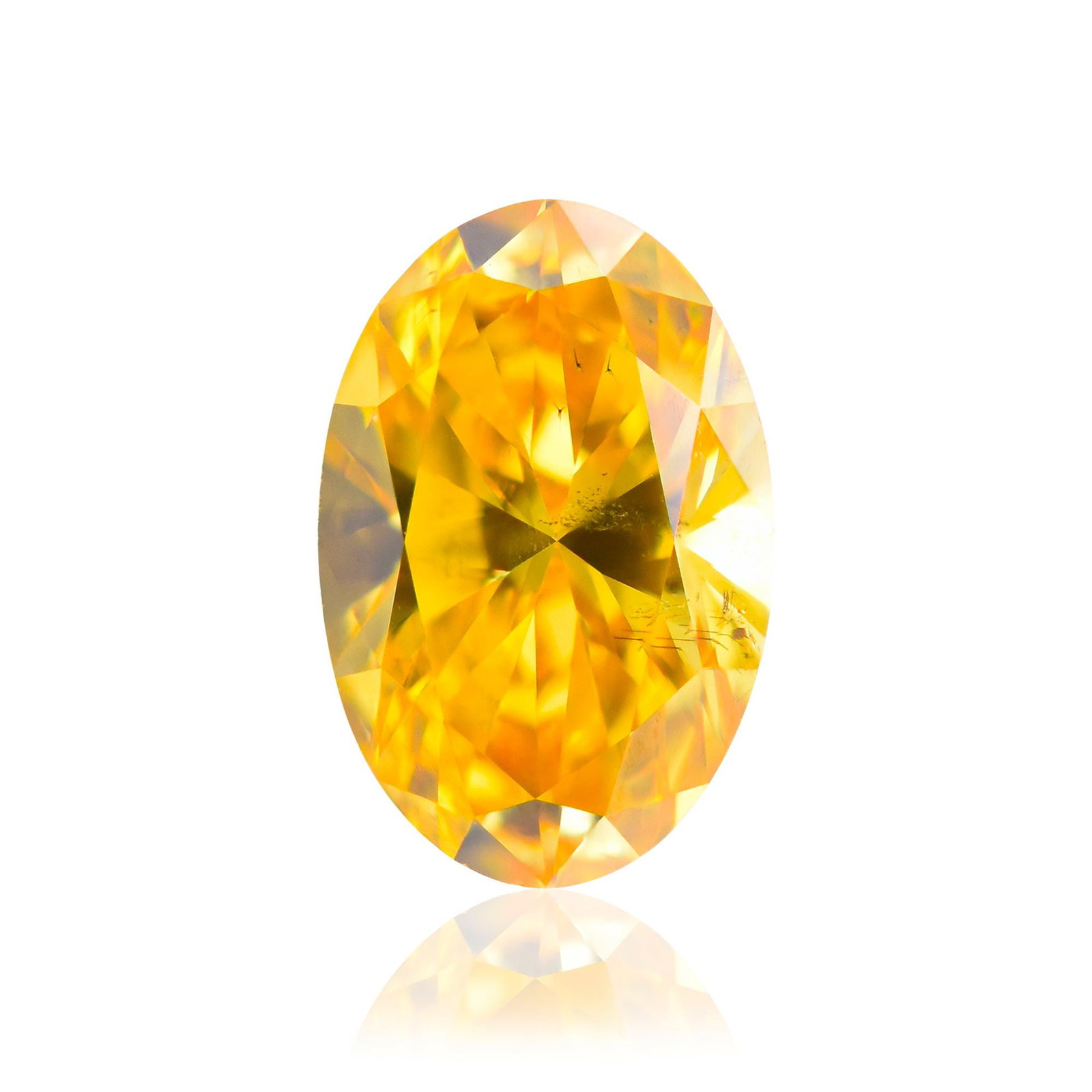 Loose Diamond - OVAL 0.68ct Fancy Vivid Orange Yellow SI2: Loose Diamond - OVAL 0.68ct Fancy Vivid Orange Yellow SI2 Source: Natural Shape: OVAL Carats: 0.68 Color: Fancy Vivid Orange Yellow Certification: GIA Video: