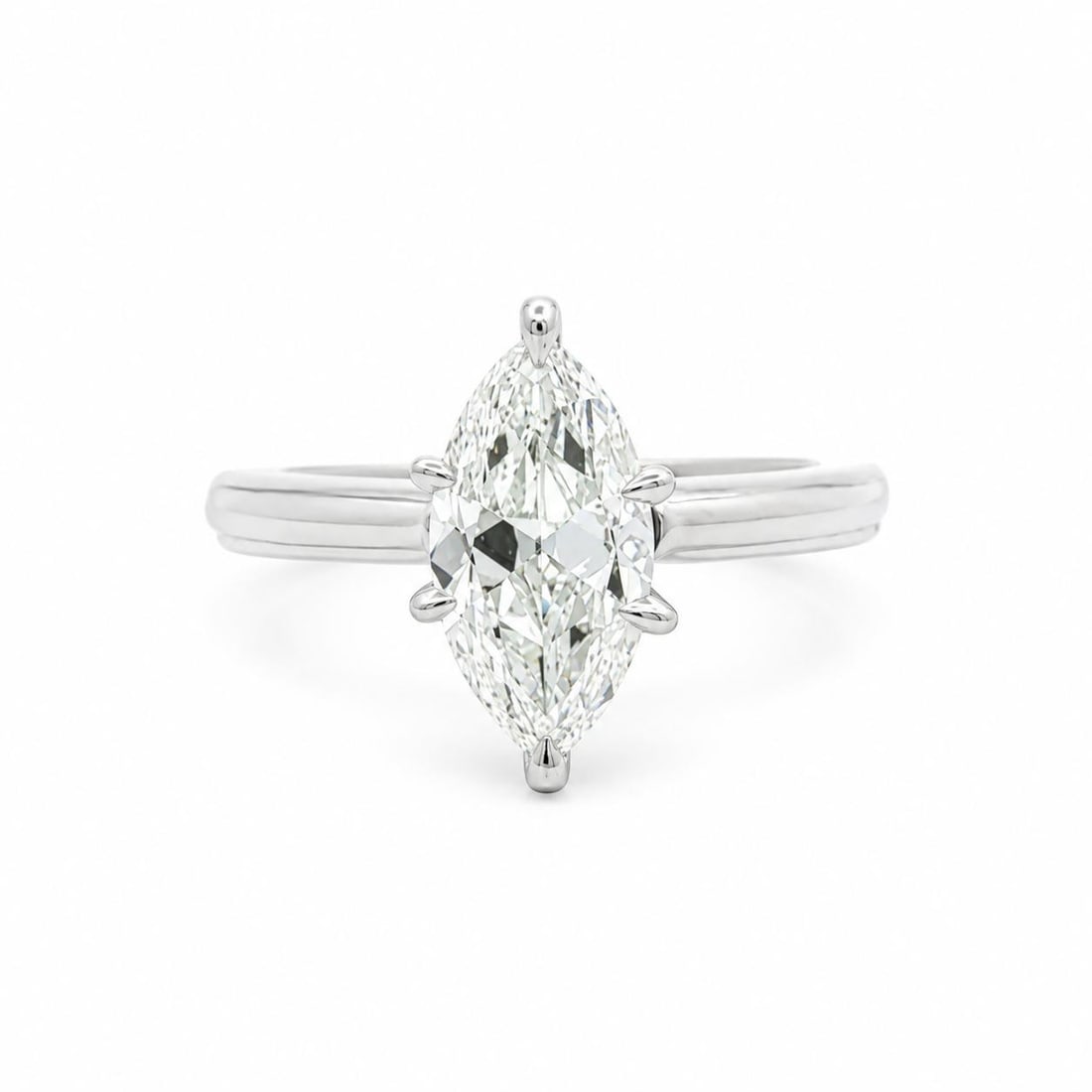GIA Certified 14k White Gold Marquise Diamond Ring 1.33ct I VS2: GIA Certified 14k White Gold Marquise Diamond Ring 1.33ct I VS2 Pre-owned solitaire engagement ring featuring a natural marquise cut diamond in solid 14k white gold. The diamond is GIA certified and s