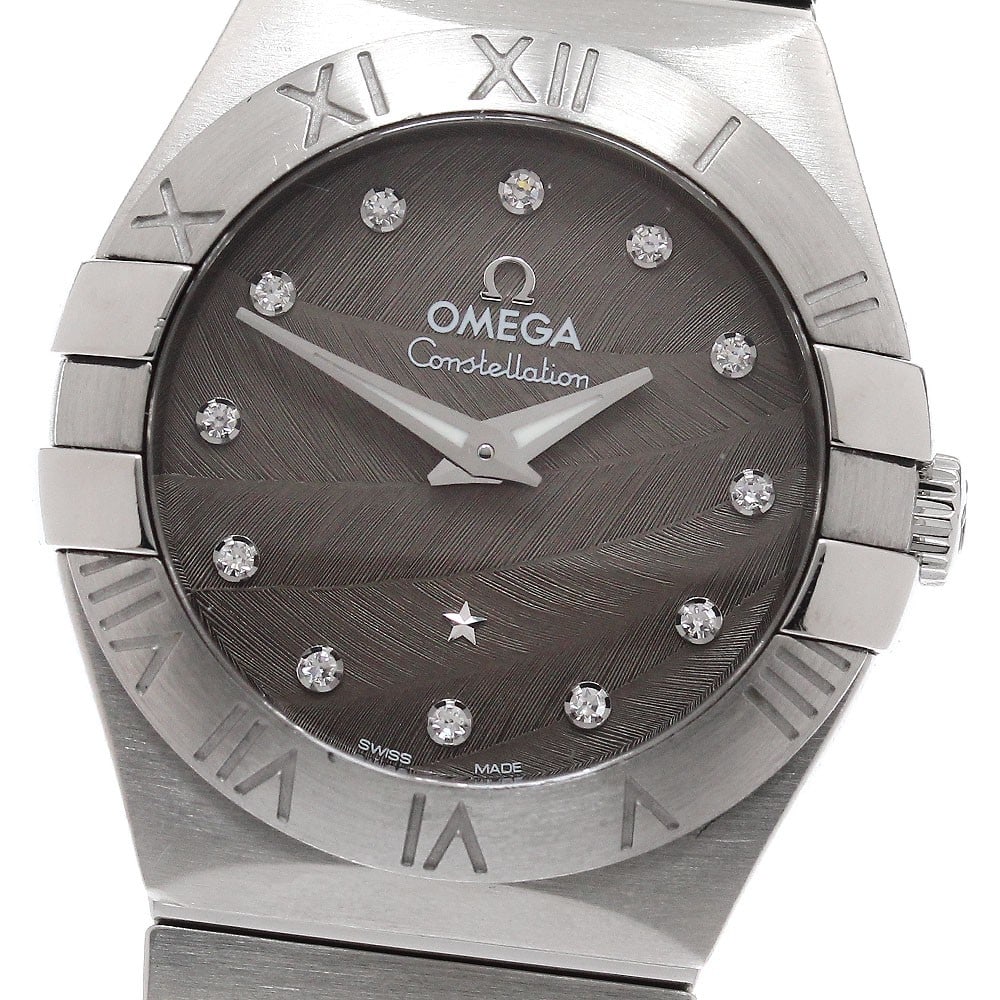 OMEGA Constellation 123.10.27.60.56.001 Ladies Quartz Diamond Watch: OMEGA Constellation 123.10.27.60.56.001 Ladies Quartz Diamond Watch OMEGA Constellation ladies wristwatch with a quartz movement and gray dial. This watch features a stainless steel case and stainless