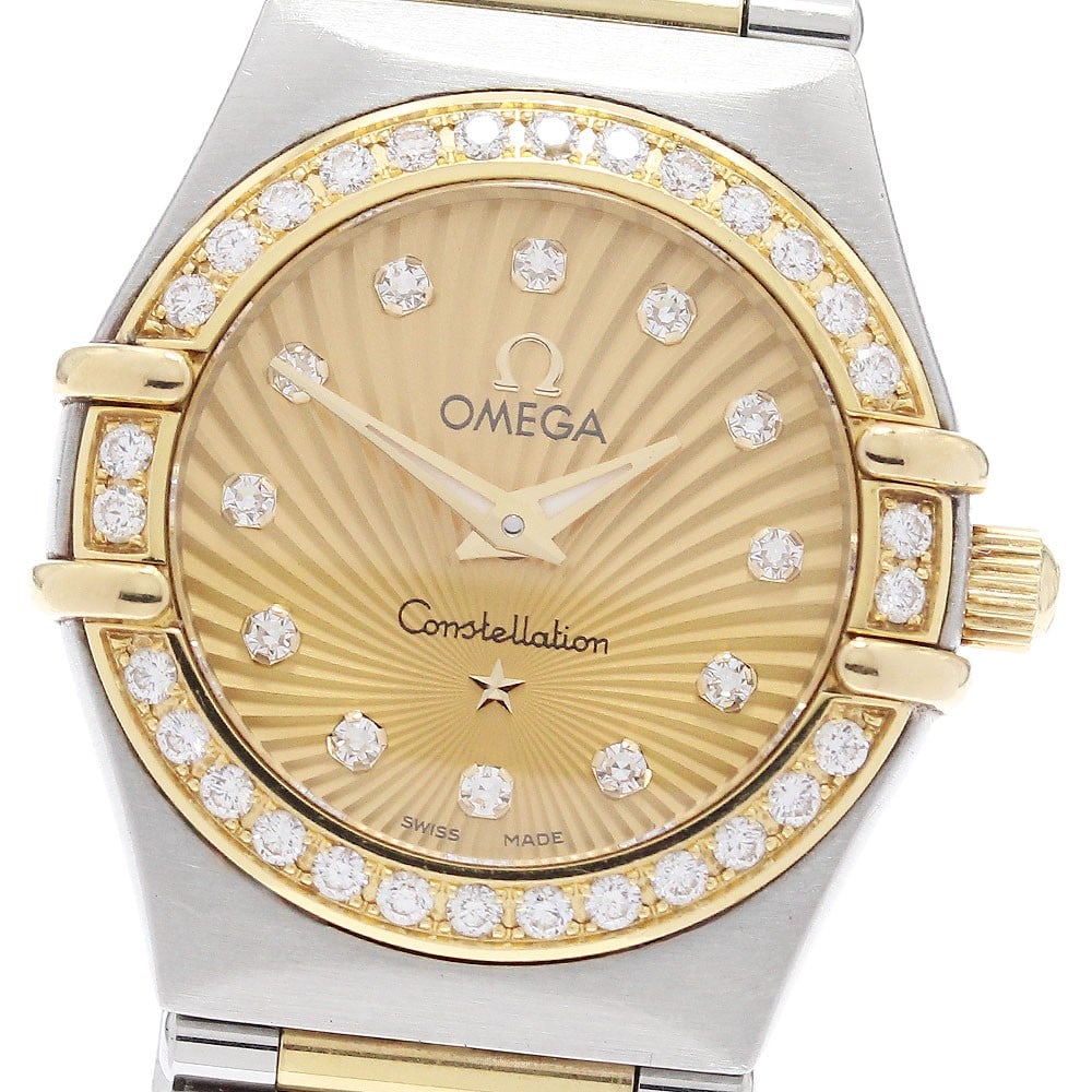 Omega Constellation 160th Anniversary Women's Quartz Watch Ref 111.25.23.60.58.001: Omega Constellation 160th Anniversary Women's Quartz Watch Ref 111.25.23.60.58.001 OMEGA Constellation 160th Anniversary Model women's wristwatch with a quartz movement and gold dial. This watch-only 