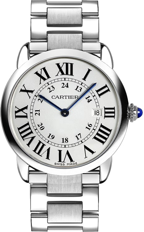 Cartier Ronde Solo Ladies Watch W6701004 Silver Dial Steel Bracelet: Cartier Ronde Solo Ladies Watch W6701004 Silver Dial Steel Bracelet Cartier Ronde Solo ladies watch with a silver dial and smooth bezel, presented on a stainless steel bracelet. This reference W670100