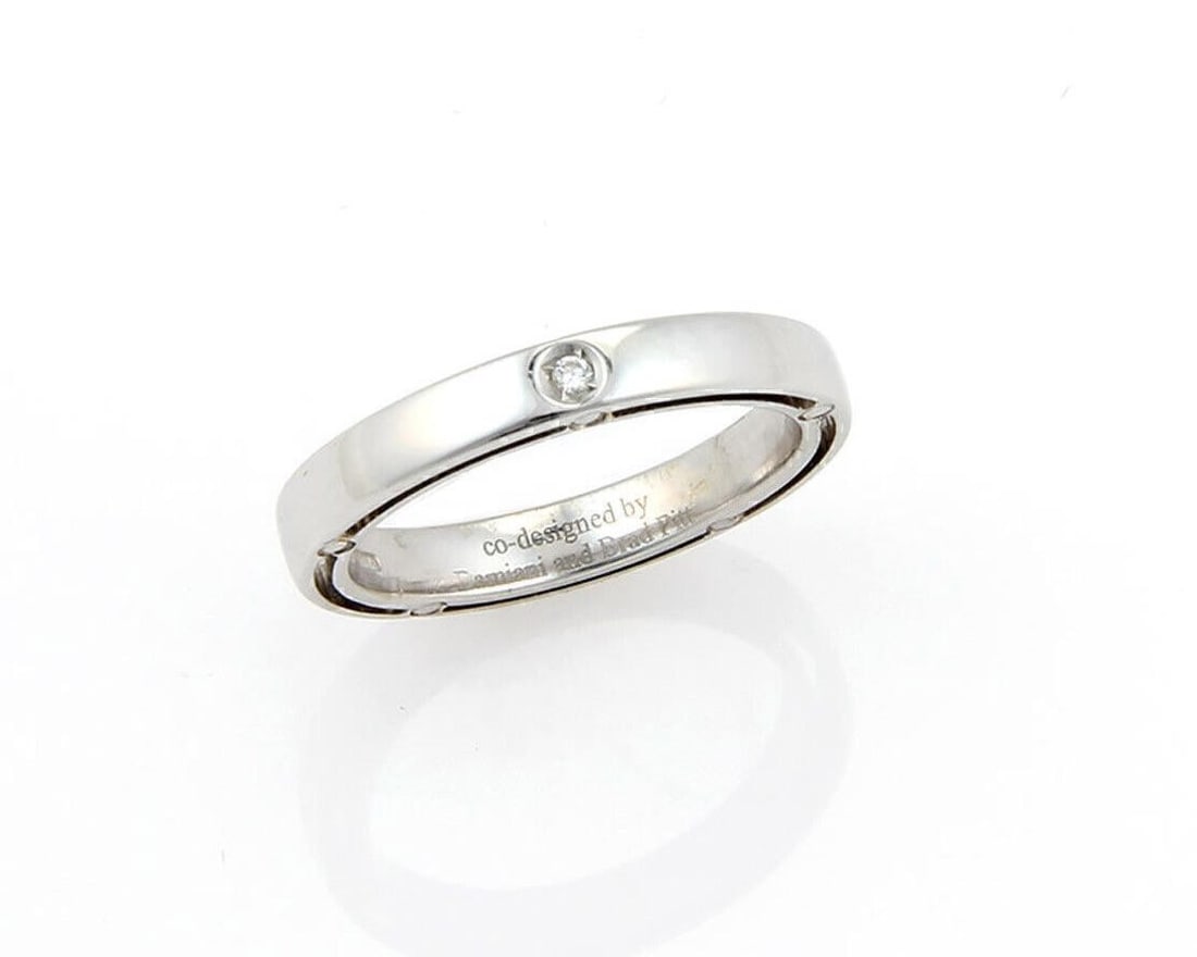 Damiani Brad Pitt 18k White Gold Diamond Band Ring Size 5 (1 of 4)