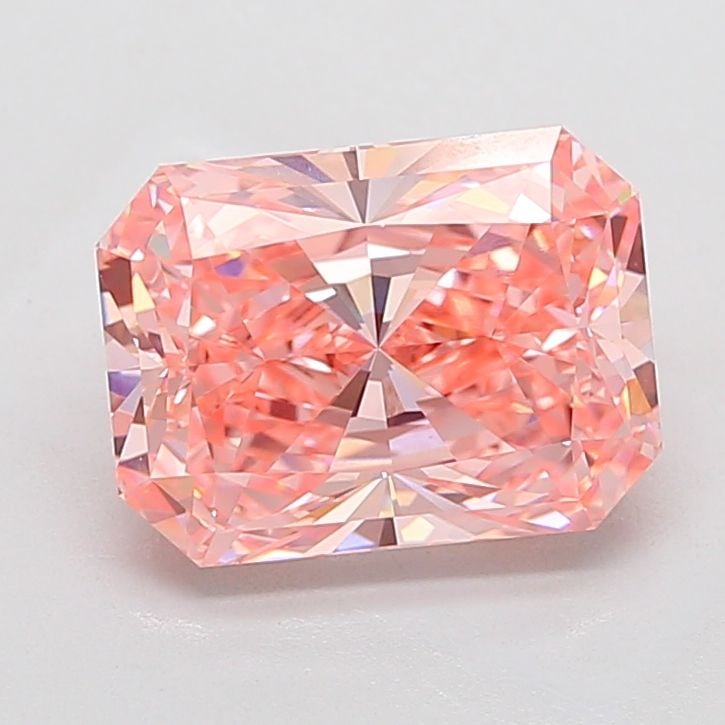 Loose Diamond - RADIANT 5.01ct Fancy Vivid Pink VS1: Loose Diamond - RADIANT 5.01ct Fancy Vivid Pink VS1 Source: This is a real non-mined Diamond that has been grown in a lab Shape: RADIANT Carats: 5.01 Color: Fancy Vivid Pink Certification: IGI Video: