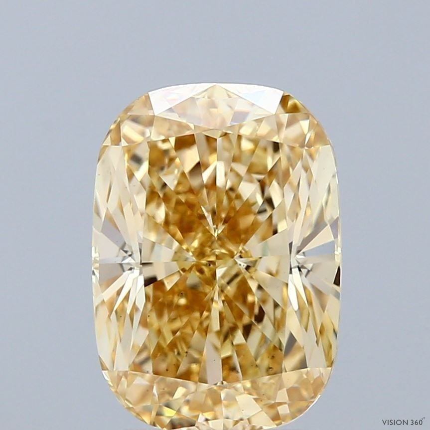 Loose Diamond - CUSHION MODIFIED 4.02ct Fancy Yellow VS2: Loose Diamond - CUSHION MODIFIED 4.02ct Fancy Yellow VS2 Source: This is a real non-mined Diamond that has been grown in a lab Shape: CUSHION MODIFIED Carats: 4.02 Color: Fancy Yellow Certification: I