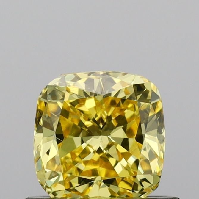 Loose Diamond - CUSHION BRILLIANT 0.71ct Fancy Vivid Yellow VS2: Loose Diamond - CUSHION BRILLIANT 0.71ct Fancy Vivid Yellow VS2 Source: This is a real non-mined Diamond that has been grown in a lab Shape: CUSHION BRILLIANT Carats: 0.71 Color: Fancy Vivid Yellow Ce