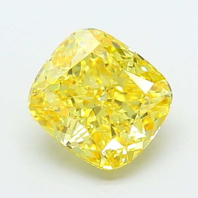 Loose Diamond - CUSHION MODIFIED 2.73ct Fancy Vivid Yellow VS1: Loose Diamond - CUSHION MODIFIED 2.73ct Fancy Vivid Yellow VS1 Source: This is a real non-mined Diamond that has been grown in a lab Shape: CUSHION MODIFIED Carats: 2.73 Color: Fancy Vivid Yellow Cert