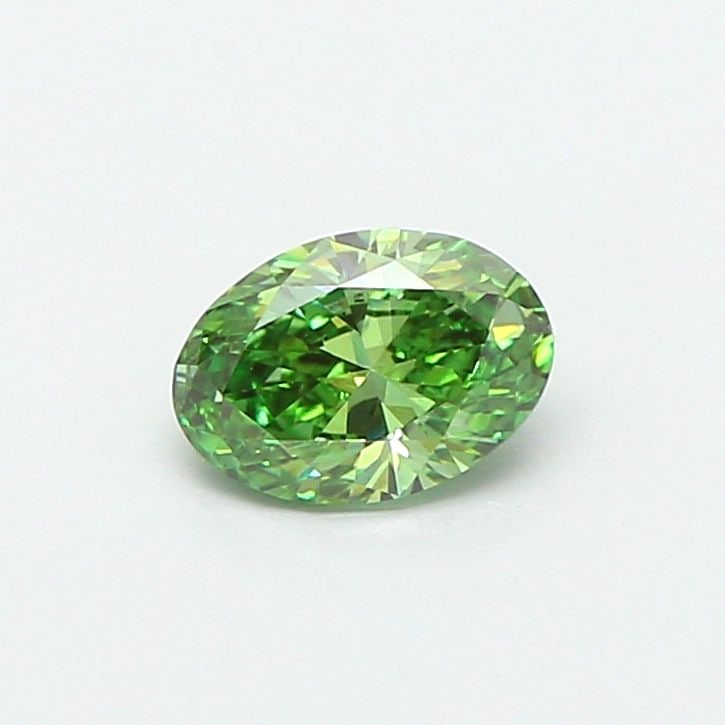 Loose Diamond - OVAL 0.56ct Fancy Vivid Green VS1: Loose Diamond - OVAL 0.56ct Fancy Vivid Green VS1 Source: This is a real non-mined Diamond that has been grown in a lab Shape: OVAL Carats: 0.56 Color: Fancy Vivid Green Certification: IGI Video: