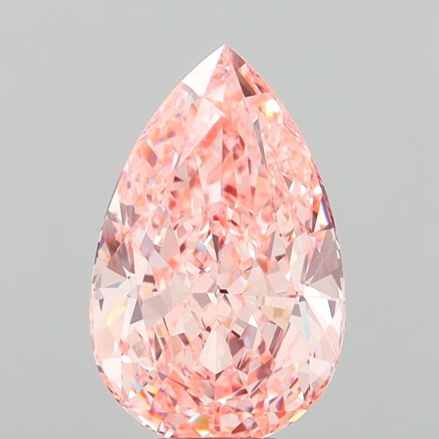 Loose Diamond - PEAR 6.38ct Fancy Vivid Pink VVS2: Loose Diamond - PEAR 6.38ct Fancy Vivid Pink VVS2 Source: This is a real non-mined Diamond that has been grown in a lab Shape: PEAR Carats: 6.38 Color: Fancy Vivid Pink Certification: IGI Video: