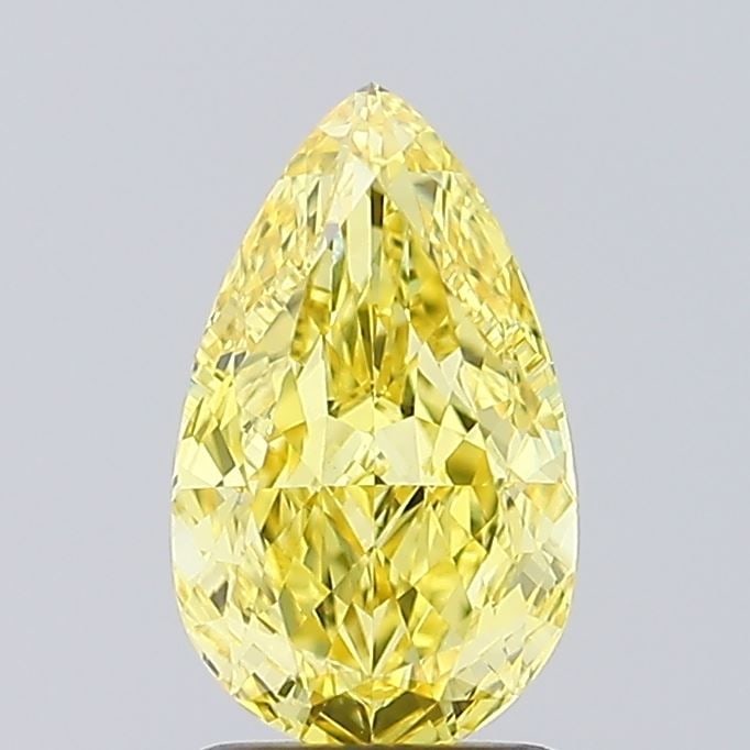 Loose Diamond - PEAR 1.67ct Fancy Vivid Yellow VVS2: Loose Diamond - PEAR 1.67ct Fancy Vivid Yellow VVS2 Source: This is a real non-mined Diamond that has been grown in a lab Shape: PEAR Carats: 1.67 Color: Fancy Vivid Yellow Certification: IGI Video: