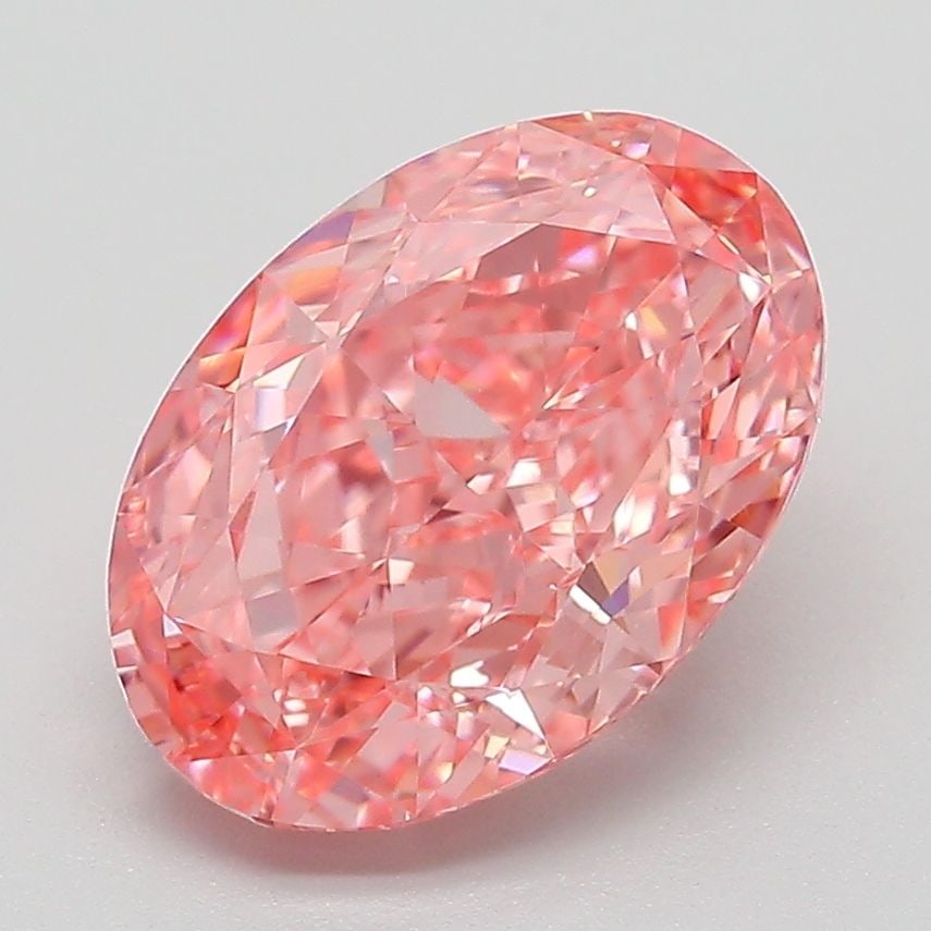 Loose Diamond - OVAL 3.1ct Fancy Vivid Pink VVS2: Loose Diamond - OVAL 3.1ct Fancy Vivid Pink VVS2 Source: This is a real non-mined Diamond that has been grown in a lab Shape: OVAL Carats: 3.1 Color: Fancy Vivid Pink Certification: IGI The Diamond De