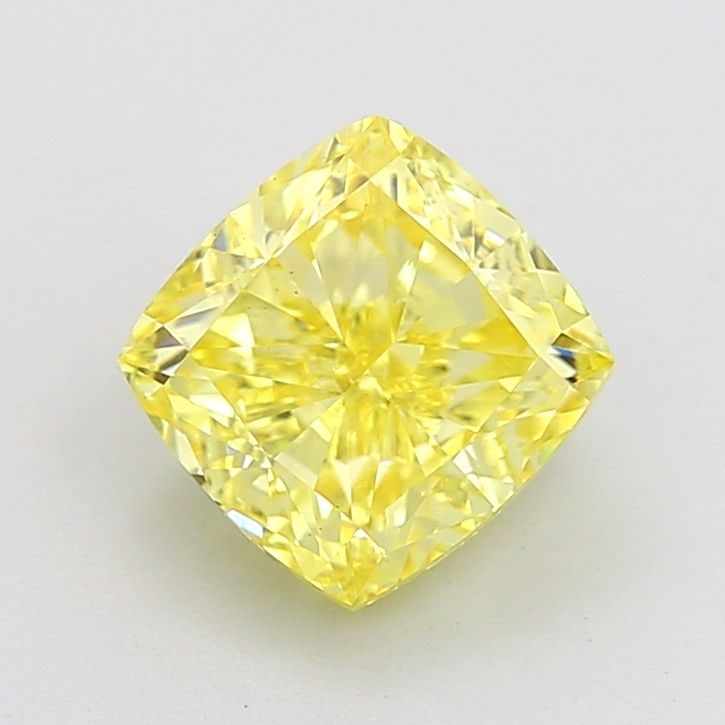 Loose Diamond - CUSHION MODIFIED 2.5ct Fancy Intense Yellow VS1: Loose Diamond - CUSHION MODIFIED 2.5ct Fancy Intense Yellow VS1 Source: This is a real non-mined Diamond that has been grown in a lab Shape: CUSHION MODIFIED Carats: 2.5 Color: Fancy Intense Yellow Ce