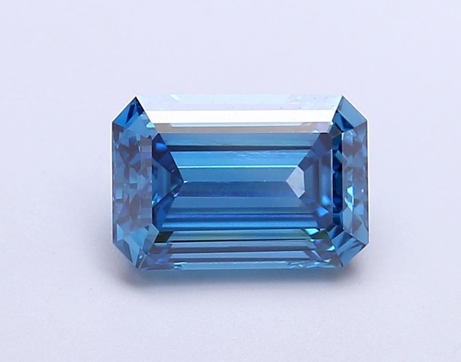Loose Diamond - EMERALD 2.1ct Fancy Blue VS1: Loose Diamond - EMERALD 2.1ct Fancy Blue VS1 Source: This is a real non-mined Diamond that has been grown in a lab Shape: EMERALD Carats: 2.1 Color: Fancy Blue Certification: NONE Video: