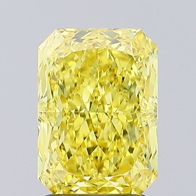 Loose Diamond - RADIANT 2.05ct Fancy Vivid Yellow VVS2: Loose Diamond - RADIANT 2.05ct Fancy Vivid Yellow VVS2 Source: This is a real non-mined Diamond that has been grown in a lab Shape: RADIANT Carats: 2.05 Color: Fancy Vivid Yellow Certification: IGI Vi