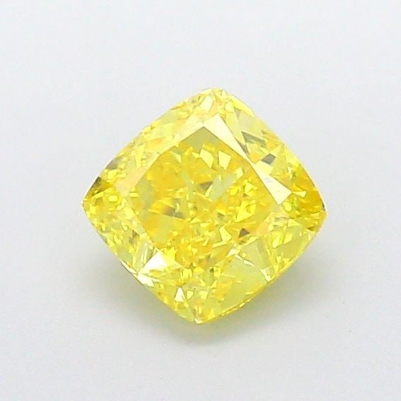 Loose Diamond - CUSHION BRILLIANT 1.08ct Fancy Vivid Yellow VS2: Loose Diamond - CUSHION BRILLIANT 1.08ct Fancy Vivid Yellow VS2 Source: This is a real non-mined Diamond that has been grown in a lab Shape: CUSHION BRILLIANT Carats: 1.08 Color: Fancy Vivid Yellow Ce