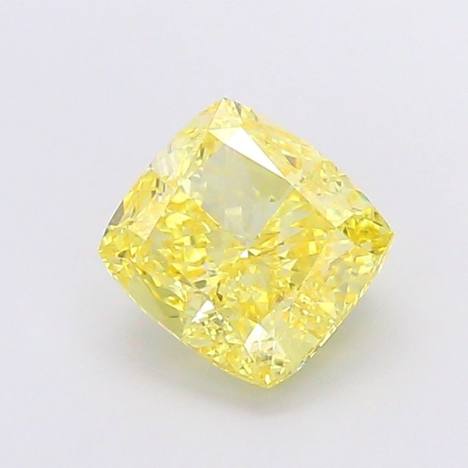Loose Diamond - CUSHION MODIFIED 3.09ct Fancy Vivid Yellow VS1: Loose Diamond - CUSHION MODIFIED 3.09ct Fancy Vivid Yellow VS1 Source: This is a real non-mined Diamond that has been grown in a lab Shape: CUSHION MODIFIED Carats: 3.09 Color: Fancy Vivid Yellow Cert