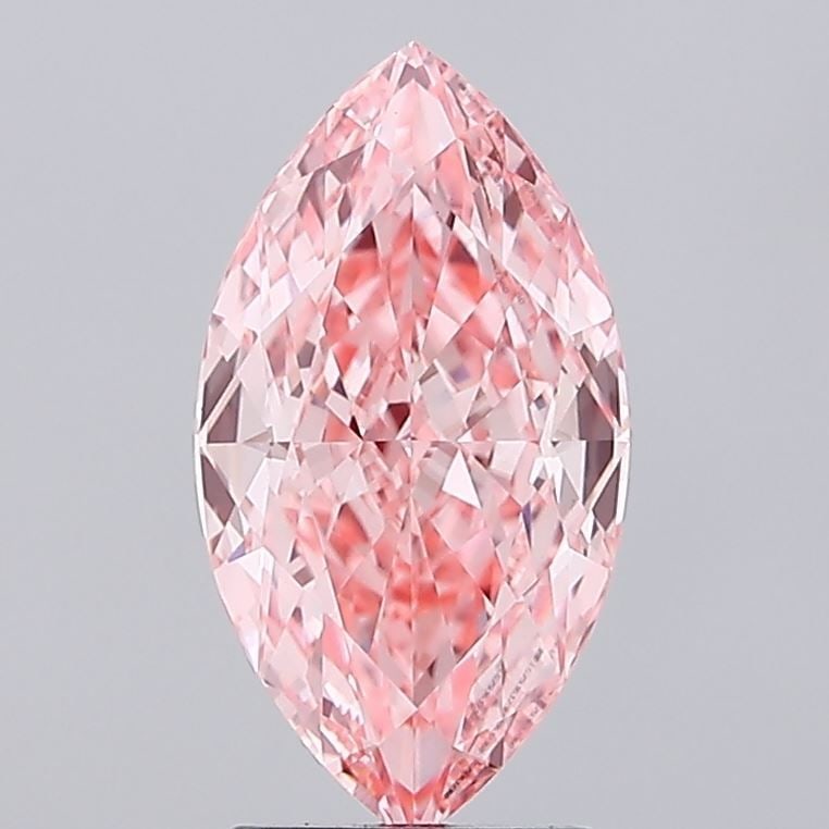 Loose Diamond - MARQUISE 2.55ct Fancy Vivid Pink VS1: Loose Diamond - MARQUISE 2.55ct Fancy Vivid Pink VS1 Source: This is a real non-mined Diamond that has been grown in a lab Shape: MARQUISE Carats: 2.55 Color: Fancy Vivid Pink Certification: IGI Video
