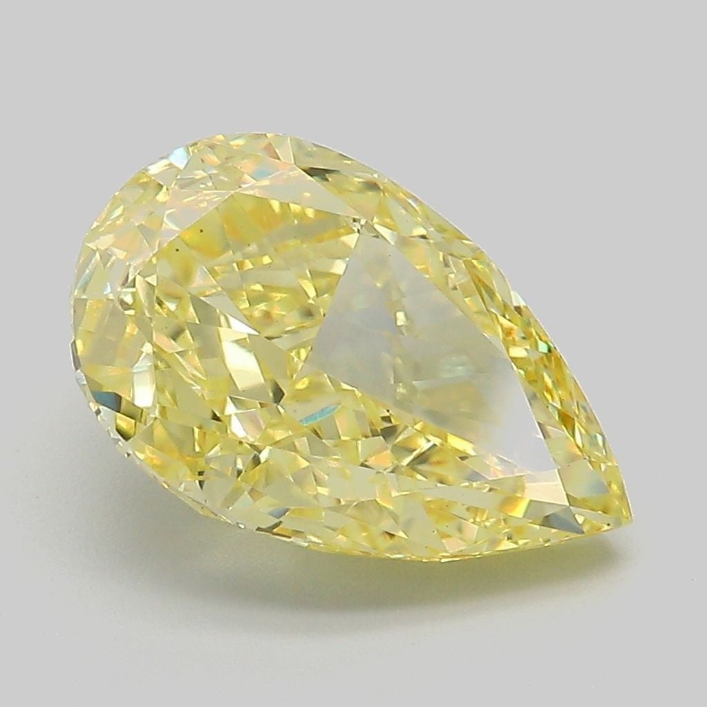 Loose Diamond - PEAR 4.02ct Fancy Vivid Yellow VS1: Loose Diamond - PEAR 4.02ct Fancy Vivid Yellow VS1 Source: This is a real non-mined Diamond that has been grown in a lab Shape: PEAR Carats: 4.02 Color: Fancy Vivid Yellow Certification: IGI Video: