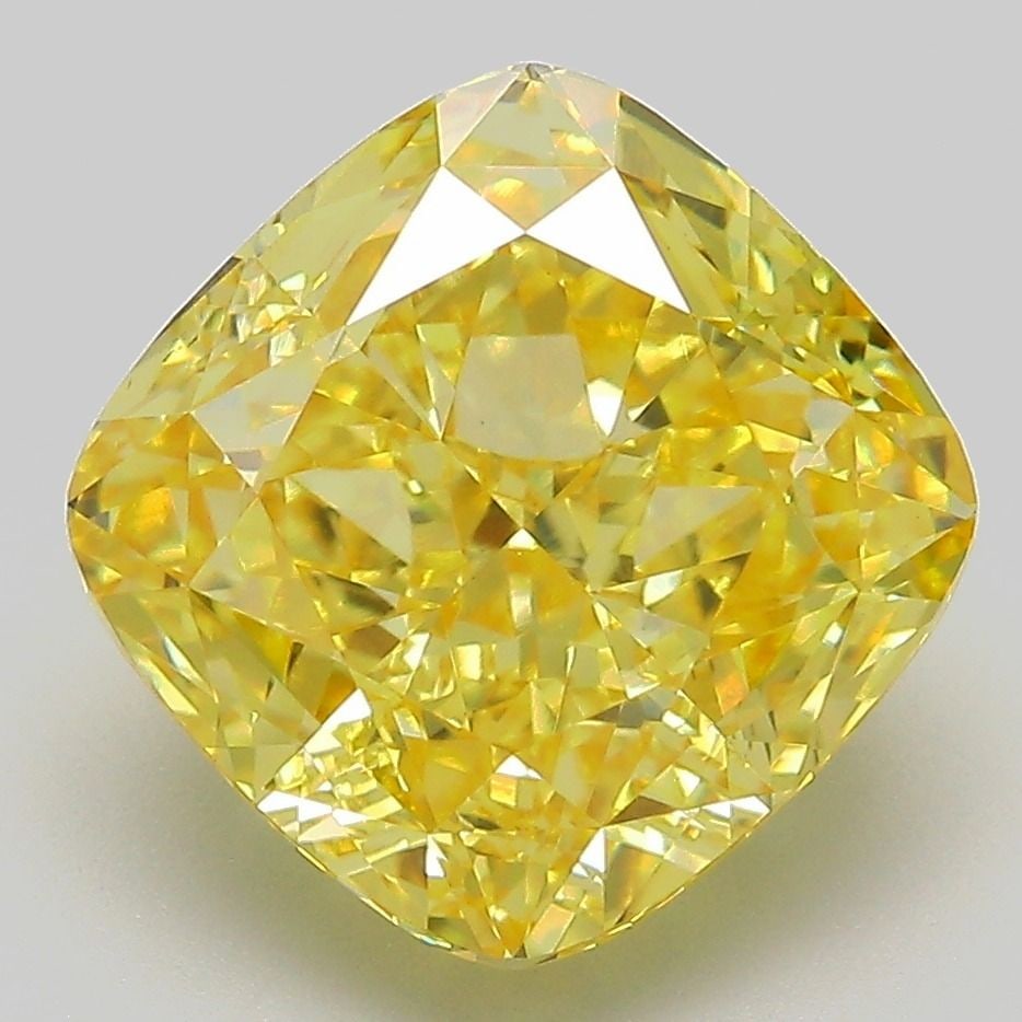 Loose Diamond - CUSHION MODIFIED 6.17ct Fancy Vivid Yellow VVS2: Loose Diamond - CUSHION MODIFIED 6.17ct Fancy Vivid Yellow VVS2 Source: This is a real non-mined Diamond that has been grown in a lab Shape: CUSHION MODIFIED Carats: 6.17 Color: Fancy Vivid Yellow Cer