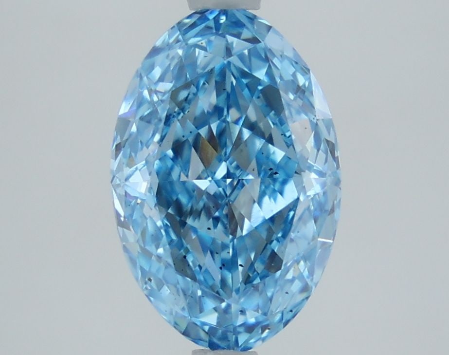 Loose Diamond - OVAL 2.4ct Fancy Vivid Blue SI1: Loose Diamond - OVAL 2.4ct Fancy Vivid Blue SI1 Source: This is a real non-mined Diamond that has been grown in a lab Shape: OVAL Carats: 2.4 Color: Fancy Vivid Blue Certification: IGI Video: